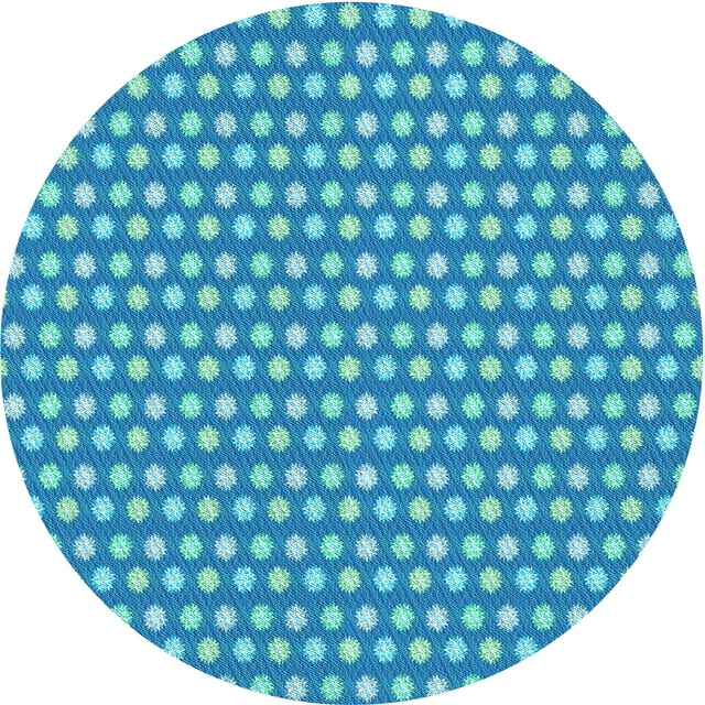 Ahgly Company Tapis d'Intérieur Ronds Transitionnels Bleus Lavables à la Machine, 7 Pieds Rond
