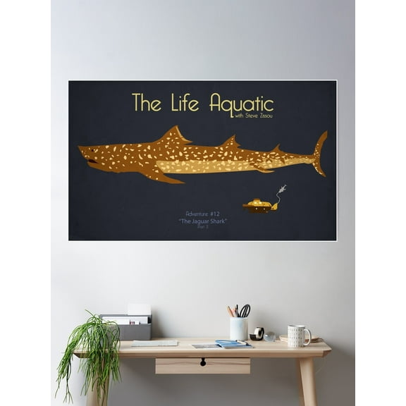 The Life Aquatic - Jaguar Shark Poster Wall Art, Modern Wall Decor For Living Room Bedroom, 8x12 UNFRAMED