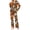 Orange, variant on Riecok 2 Piece Pajama Set for Women Crewneck Loungewear Set Long Sleeve Tops and Pants Cute Print Baggy Soft Sleepwear
