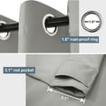 thumbnail image 4 of Lapalife Outdoor Curtains for Patio Waterproof 71 x 96 in Windproof Grommet & Back Tab Thermal Insulated Keep Privacy for Yard Porch, 1 Panel, 4 of 8