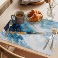 thumbnail image 3 of Blue Oil Painting Placemats Set of 2, Modern Marble Art Abstract Washable Wipeable Table Mats for Dining Tables, Indoor Outdoor Kitchen Place Mats for Holiday Party Table Decor, 3 of 9