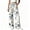 Black & White, variant on Floral Print Women Long Jeans Wide Leg Casual Denim Pants