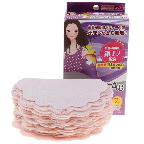 20 Unids Sudor Almohadils Absorbentes de Desechables Absorción Olor, 12*12.5 cm , 肉 粉色 盒装 Salvador Almohadillas para el sudor axila