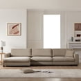 thumbnail image 3 of [NEW] 134" Oversized Corduroy L-Shaped Sectional Sofa Couch - Cloud Couch with USB Ports, Cup Holder, Deep Seats, 50" Chaise - Comfy Living Room Furniture (Khaki), 3 of 23
