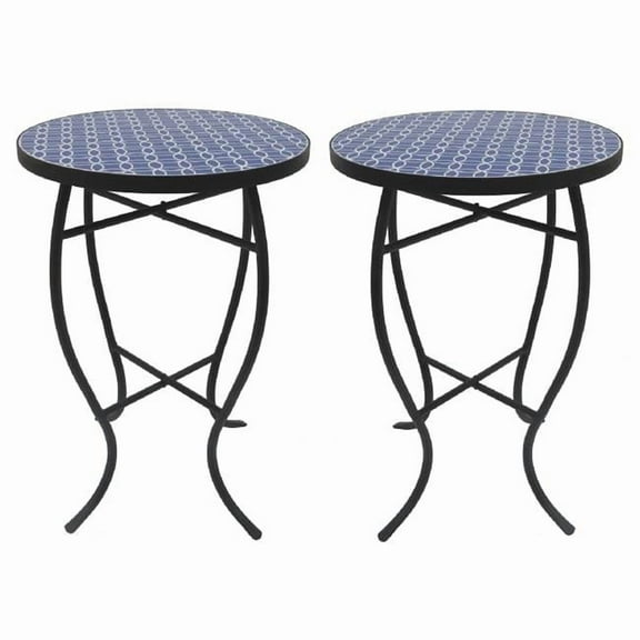 W Unlimited SW2129E-SET2 Mosaic Art Collection Alpine Accent Table (Set of 2)