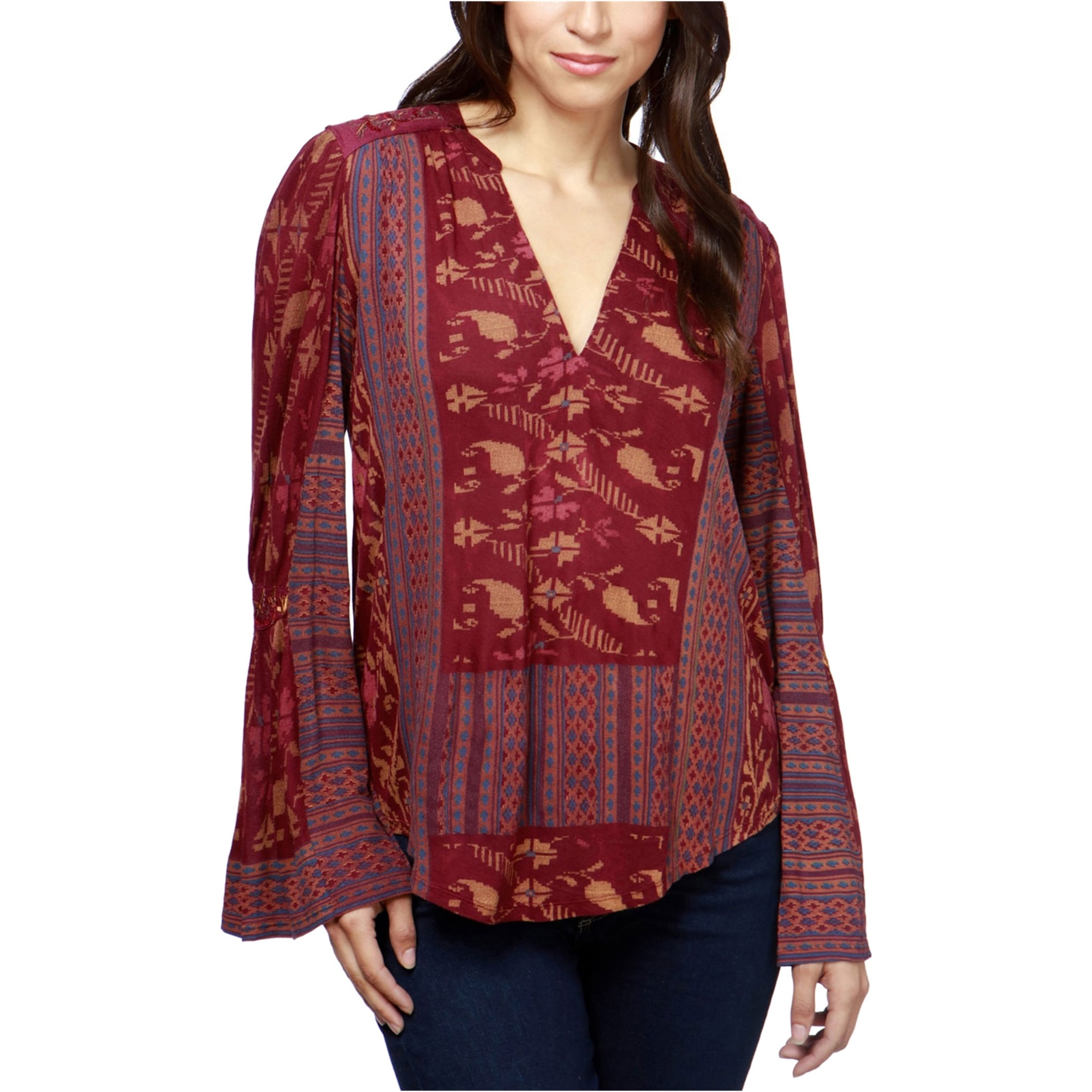 red peasant shirt