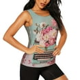 thumbnail image 2 of Womens Workout Tank Tops, Vintage Typewriter Floral Racerback Tank Tops Quick Dry Vest Sleeveless Athletic Yoga Gym, 2 of 7