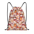 thumbnail image 1 of Xecao Maneki-Neko Cats Pattern Sports Drawstring Backpack - String Swim Gym Bag with Wet Proof Pocket for Women&Men-Medium, 1 of 6