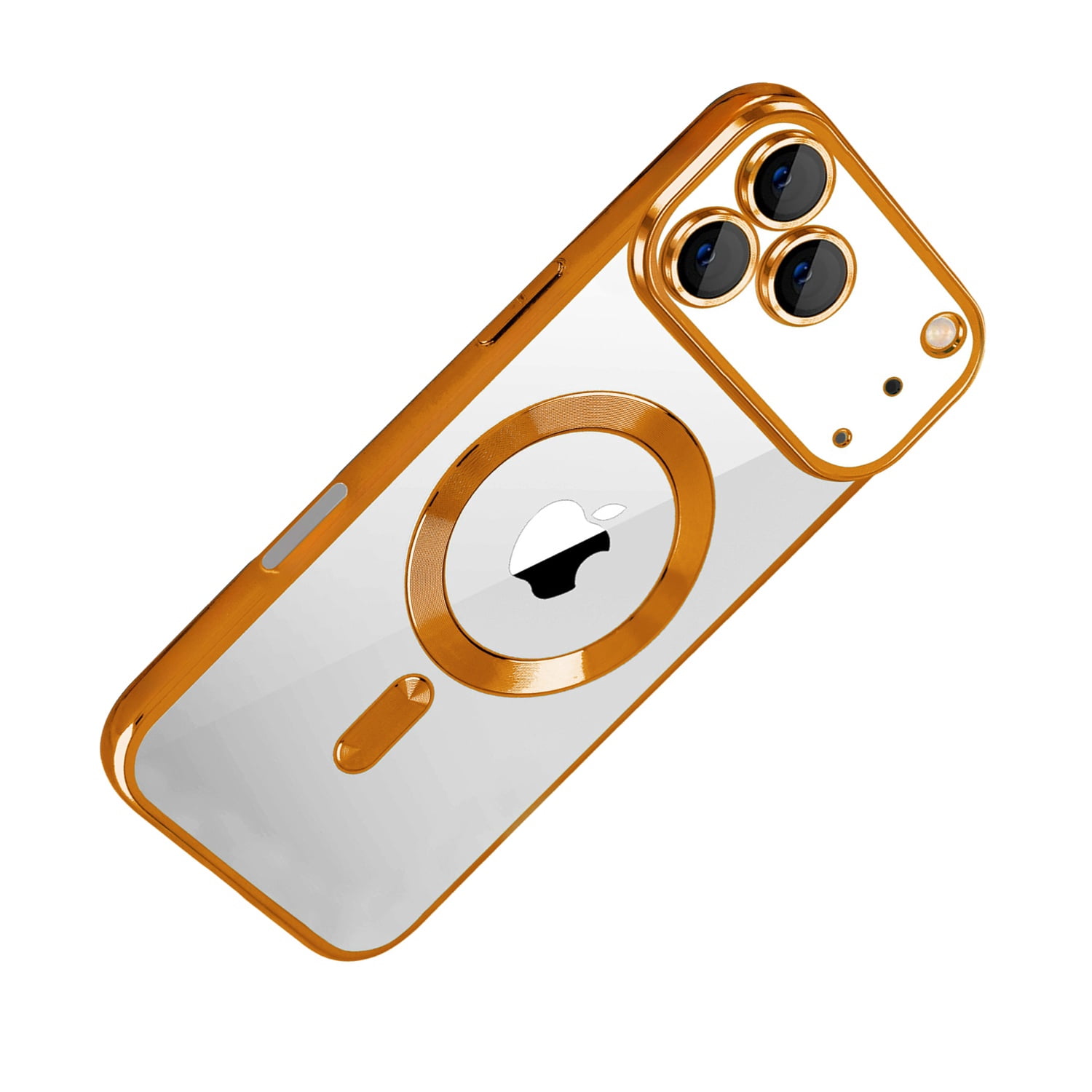 Anti-Scratch Wireless Charging Clear Case for iPhone 17 Pro Max - Rose Gold