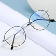 thumbnail image 3 of Metal Round Anti Blue Light Glasses Women Men Classic Square Eyeglasses Frames Transparent Computer Glasses Oculos Feminino (Silvery), 3 of 7