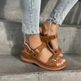 thumbnail image 5 of Womens Sandals, Dressy Strappy Arch Support Wedge Shoes, Orthopedic Sandals for Women, Walking Open Toe Ankle Strap Shoes, Comfortable Platform Slip-On Summer Beach Casual, 5 of 7
