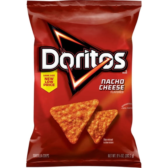 Doritos Tortilla Chips Nacho Cheese Bag, 9.25 Oz ( PACK OF 2 )