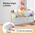 thumbnail image 3 of Organizador de Pañales para Bebé, Canasta organizadora bebe, Cesta de Fieltro para Almacenamiento Pañales, Pañalera para Recién Nacido o Coche con múltiples bolsillos para pañales, toallitas (Gris), 3 of 5