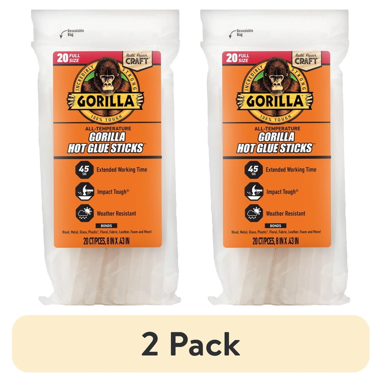Gorilla Glue Clear Hot Glue Sticks, 8-Inch, 40-Count photo 1