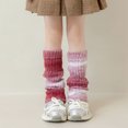 thumbnail image 2 of Tisuna Girls Socks Kids Toddler Knee High Stacked Socks Gradient Print Leg Warmers Loose Socks For Girls Child Red, 2 of 3
