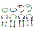 thumbnail image 3 of 16PCS/Set Stainless Steel Spiral Belly Tongue Bar Ring Eyebrow Piercing Jewelry, 3 of 8