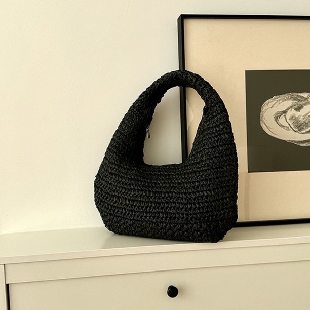 Bolso La Nube La Nube Ocio Las Mujeres Bolso La Playa Paja Hombro Con Ñit (negro)