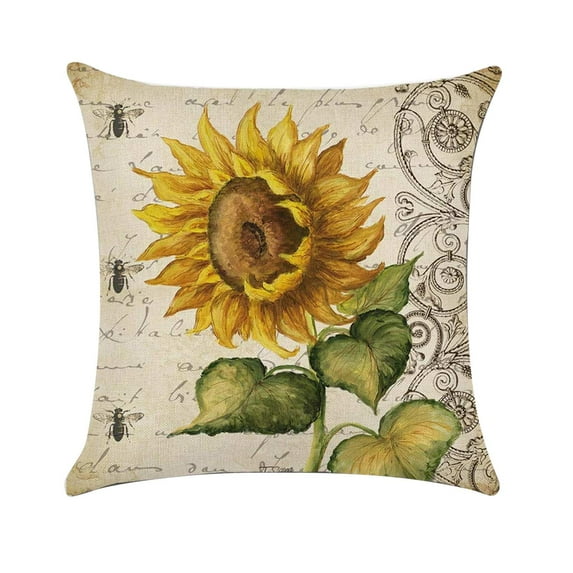 Yuedong Hold Pillow Cushion Cover Home Decor With Zipper Multicolor 45*45cm Sunflower Series For Sofa Patio Chair Bedroom