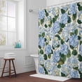 thumbnail image 6 of Blue Hydrangea Shower Curtain for Bathroom Decor, Floral Country Farmhouse Watercolor Waterproof Fabric Shower Curtain, 66"x72" Set with 12 Hooks, 6 of 9