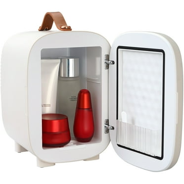 KFFKFF Mini Refrigerator 4L 6 Cans Skin Care Products Refrigerator AC/DC Mini Cosmetics Makeup Refrigerator