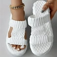 thumbnail image 5 of IUJSOY Womens Platform Sandals Braided Strap Flatform Slide Open Toe Summer Beach Woven Belt Slipper, 5 of 7
