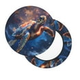 thumbnail image 3 of Round Bar Stool Seat Covers, Night Sky Turtle Elastic Round Chair Cover Stool Seat Slipcover Bar Stool Cushions Round Pad for 12-14 inch, 3 of 7