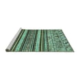 thumbnail image 2 of Ahgly Company Machine Washable Indoor Round Abstract Turquoise Blue Modern Area Rugs, 7' Round, 2 of 4