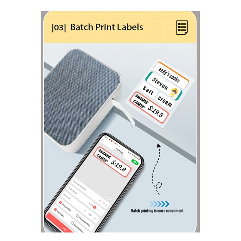 P15 Thermal Printer Bluetooth Barcode Label Maker for Office Commercial Pocket Mini DIY Bluetooth Printer