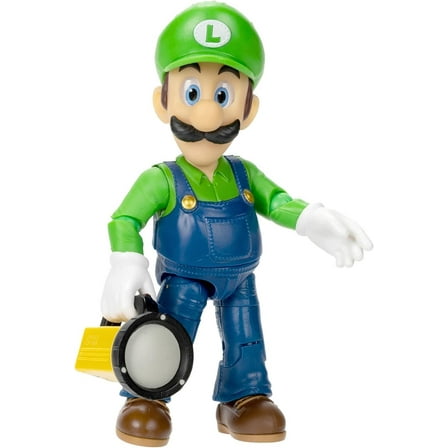 The Super Mario Bros. Movie - 5 Inch Action Figures Series 1 – Luigi Figure with Flashlight Accessory