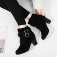 thumbnail image 5 of JikouIivo Fashion Winter Large Size Boots for Women Boots Thick Soled Thick Ladies High Heels Short Boots Shoes Autumn Winter Shoes Christmas, 5 of 8