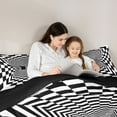 thumbnail image 5 of Homewish Classic Geometric Plaid Bedding Comforter Set,Modern Aesthetic Art Twin Comforter Sets,White Black Checkered Bedding Set For Boys Kids,Super Cozy Room Decor Reversible,2pcs, 5 of 8