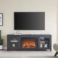 thumbnail image 3 of Evelyn&Zoe Quincy Rectangular TV Stand with 26" Log Fireplace for TV's up to 75", Charcoal Gray, 3 of 11