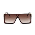 thumbnail image 6 of Women Men Sunglasses Fashion Flat Lens Square Big Brown Lens, 6 of 10