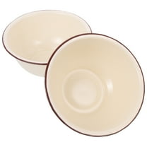 WRISTBIQUE 2Pcs White Enamel Covered Bowl Multipurpose Kitchen Basin for Washing Mixing and Storage