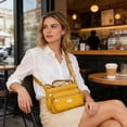 thumbnail image 6 of Large Capacity Women's Crossbody Bag - Stylish Multi Pocket Shoulder Bag for Commuters, Lightweight Oxford Fabric, Adjustable Strap, Ideal for Travel, Shopping, and Daily Use Yellow, 6 of 6