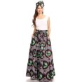 thumbnail image 5 of Sakkas Asma Convertible Traditional Wax Print Adjustable Strap Maxi Skirt | Dress - 414-Multi - One Size Regular, 5 of 5