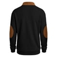 thumbnail image 6 of SHIXINCHIL Men's Lace Up Color Block Patchwork Long Sleeve Sweatshirts Big and Tall Casual Fashion Banded Collar Pullover Tops Workout Athletic Outdoor Hiking Sweatshirt Black S, 6 of 7