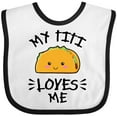 thumbnail image 3 of Inktastic My Titi Loves Me with Taco Illustration Boys or Girls Baby Bib, 3 of 4