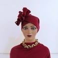 thumbnail image 4 of Women's Fashionable Air Layer Side Panel Flower Hat with Long Scarf and Rhinestone Buckle for Elegant Daily Wear, 4 of 4