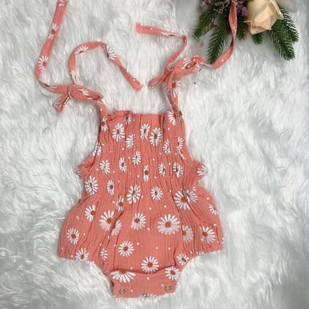 

Canrulo Newborn Baby Girls Floral Romper Bodysuit Sleeveless One Piece Jumpsuit Clothes