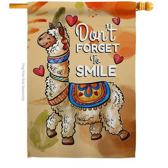 Angeleno Heritage  28 x 40 in. Dont Forget to Smile Sweet Life Inspirational Double-Sided Decorative Vertical House Flags - Decoration Banner Garden Yard Gift