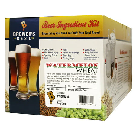Brewer's Best Watermelon Wheat Beer Ingredient Kit Makes 5 (Best Light Beer For No Hangover)