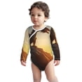 thumbnail image 2 of Xecao Seaside Sunset Cool Dragon Print Baby unisex-baby Cotton Long-sleeve Bodysuits-3 Months, 2 of 6