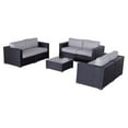 thumbnail image 1 of Living Source International 7-Piece Modern Rattan Sofa Set with Cushions - Black, 1 of 4