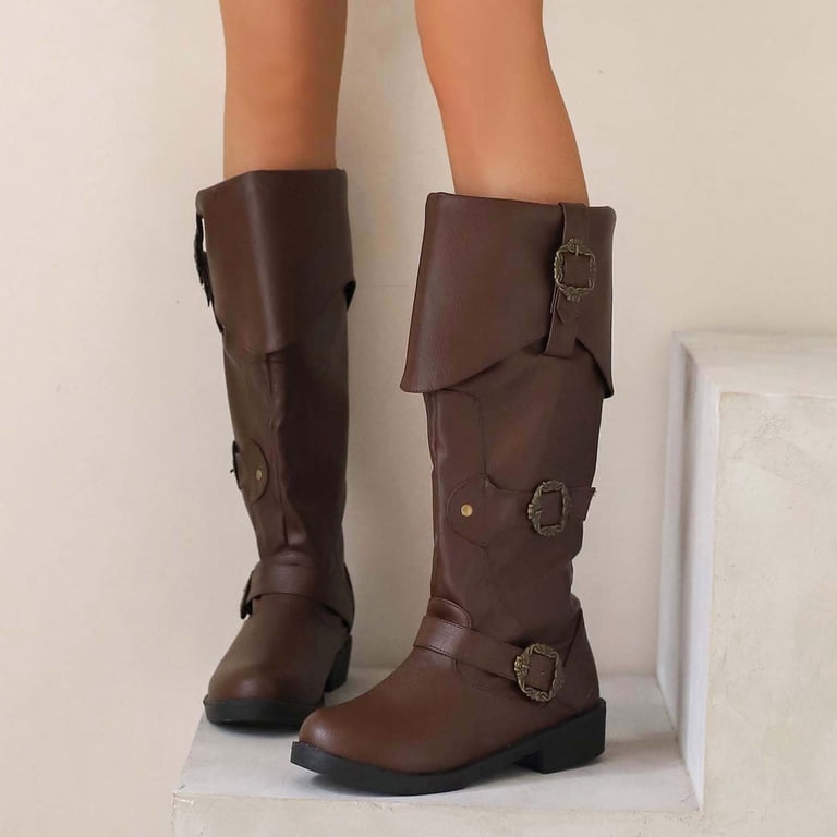 Guttear Pirate Costume Boots for Women Men Medieval  display picture 1