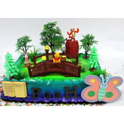 Cake Toppers Winnie The Pooh 100 Acre Woods Birthday Set Featuring Figures and Decorative Accessories