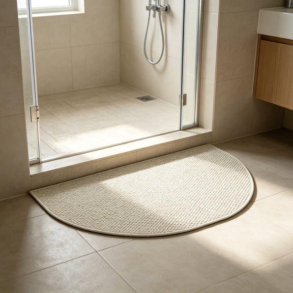 Half Round Door Mat Entrance Rug Non Slip Dirt Trapping Floor Mat Waterproof Anti Dirt Absorbent Durable Easy Clean for Front Door Bathroom Kitchen Porch Apartment Home Use
