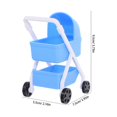 thumbnail image 2 of Realistic Miniature Dollhouse Stroller for Decoration Blue Plastic Toy, 2 of 5