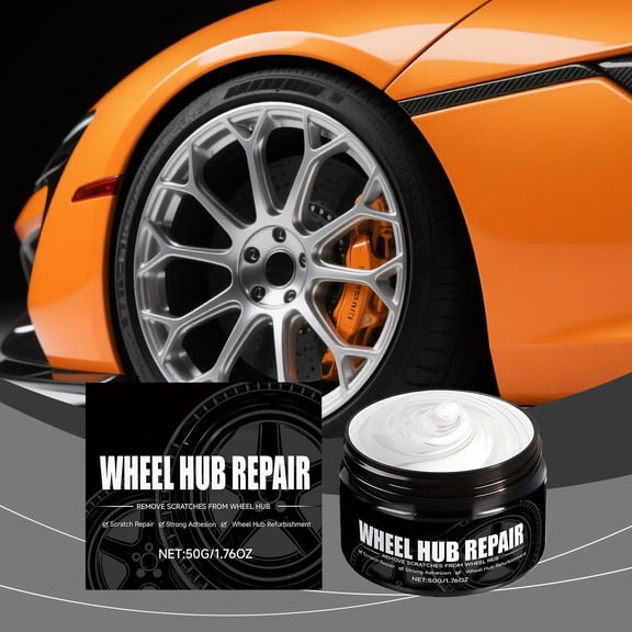 Car Wheel Hub Scratch Repair Paste - Alloy Rim Refurbishment, Polishing & Brightening, Removes Minor Scuffs & Oxidation, Easy Apply Compact 40g
