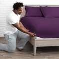 thumbnail image 2 of Bare Home Fitted Bottom Sheet Premium 1800 Ultra-Soft Wrinkle Resistant Microfiber, Hypoallergenic, Deep Pocket (Queen, Plum), 2 of 4